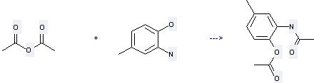 2-Amino-4-methylphenol can react with Acetic acid anhydride to get 4-Acetoxy-3-acetylamino-toluene. 